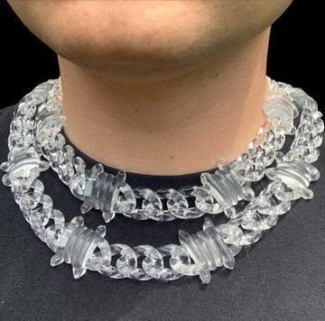 Barbed Wire Acrylic Cuban Link Chain