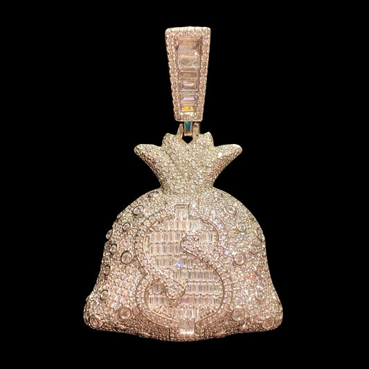 Iced Money Bag Pendant