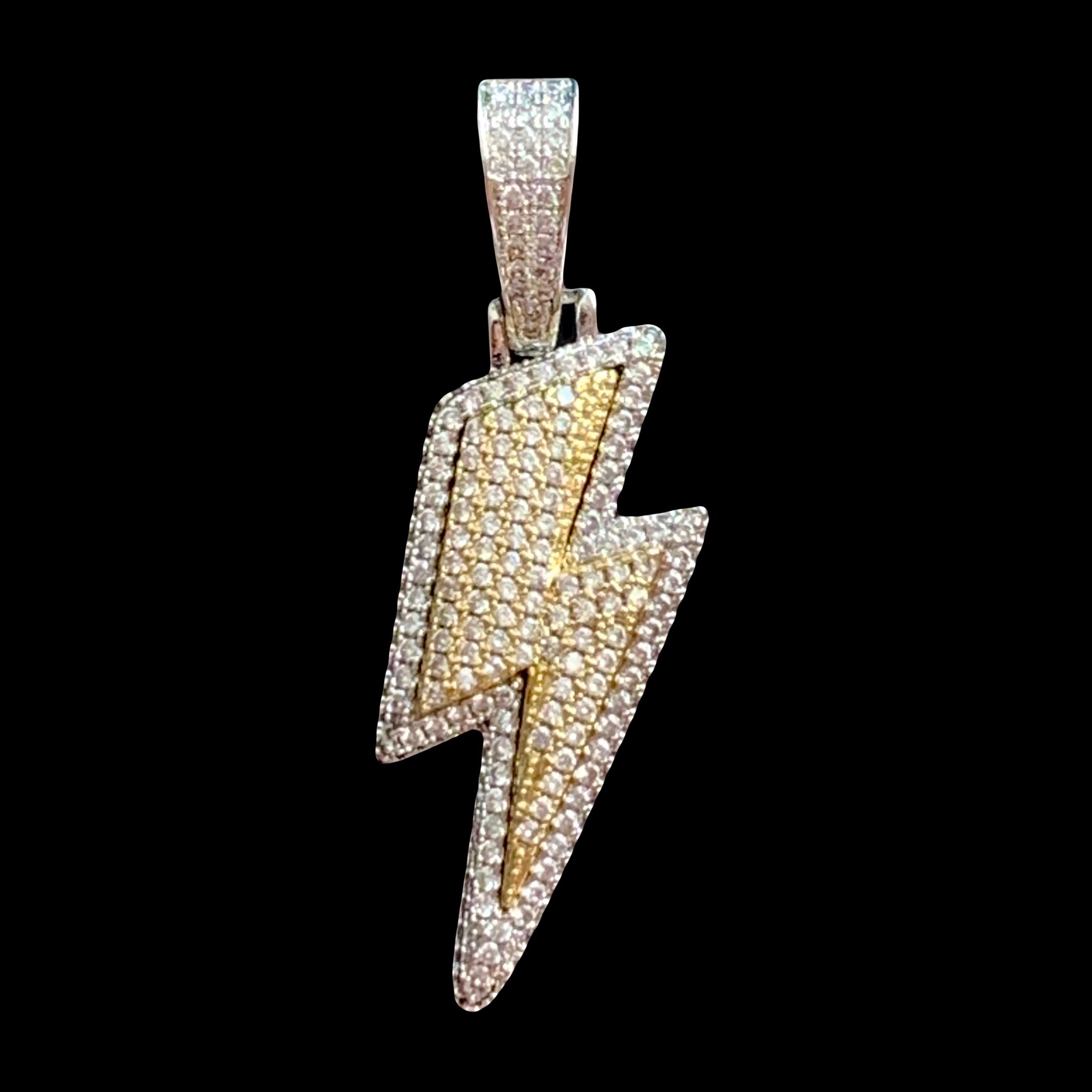 Iced Lightning Bolt Pendant