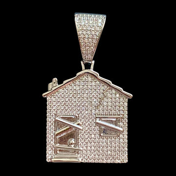 Iced House Pendant Silver