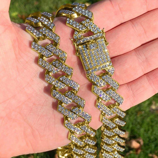 Iced Cuban Link Chain Gold 19mm