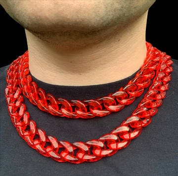 Red Acrylic Cuban Link Chain