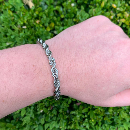 Silver Rope Bracelet 6mm